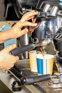 Cropped image of man preparing food