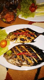 Close-up of food on table