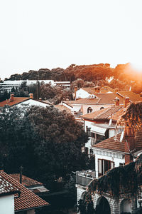 High angle view of townscape against sky