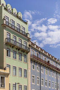 Low angle view of residential building against sky