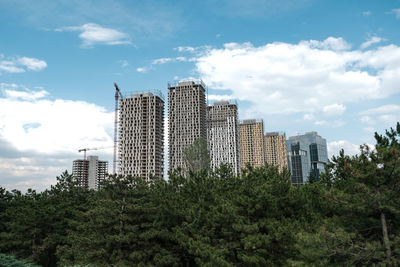 Low angle view of buildings against sky