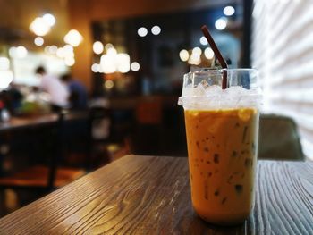 Close-up of drink on table at restaurant