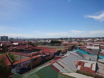 High angle view of townscape against sky