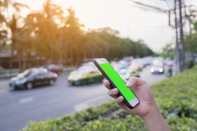 Man holding mobile phone