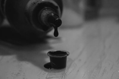 Close-up of coffee beans on table