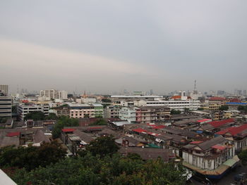 High angle view of townscape against sky