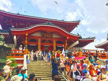 Group of people in front of temple