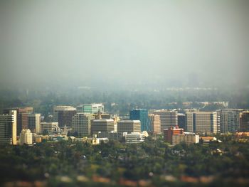 Cityscape in foggy weather