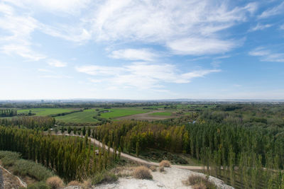 Scenic view of land against sky