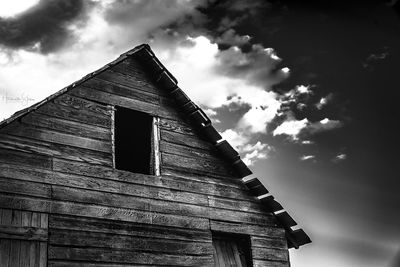 Low angle view of old building against sky