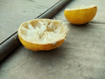 Close-up of orange on table