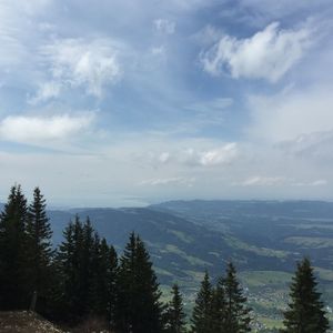 Scenic view of landscape against cloudy sky