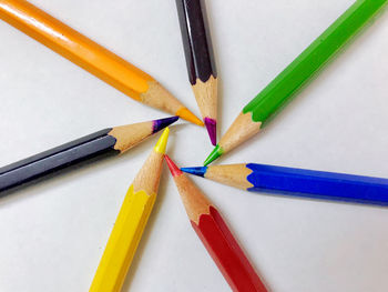 Close-up of multi colored pencils