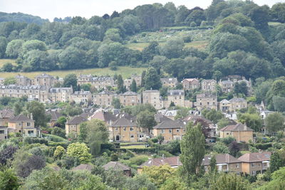 High angle view of townscape