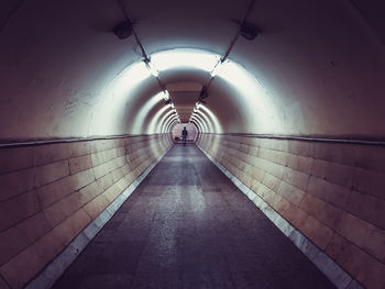 Empty illuminated tunnel