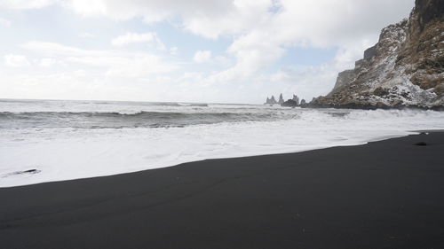 Scenic view of beach against sky