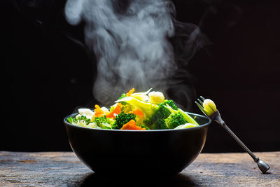 Close-up of food in bowl on table