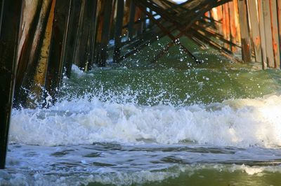 Waves splashing in water