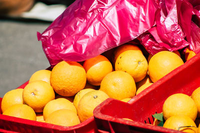 Close-up of fruits for sale at market stall