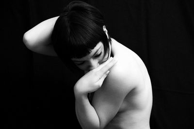 Nude portrait of young woman