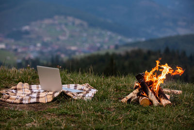 Close-up of bonfire