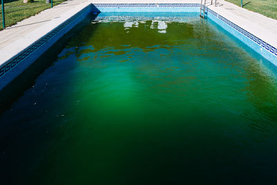 High angle view of swimming pool in lake