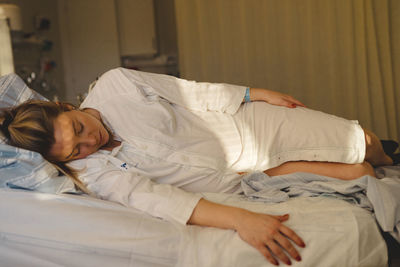 Woman in delivery room