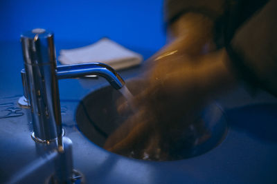 Close-up of telephone on table