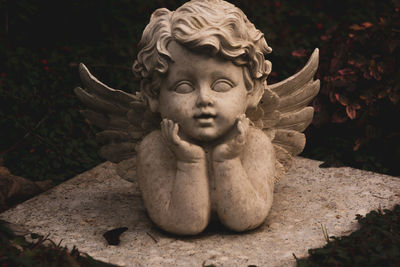 Close-up of angel statue