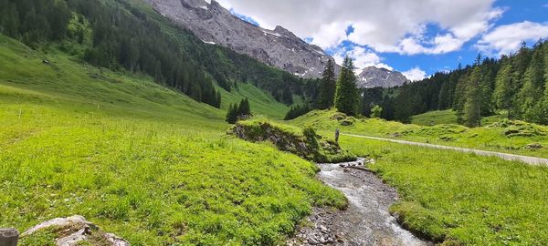 Scenic view of mountains against sky