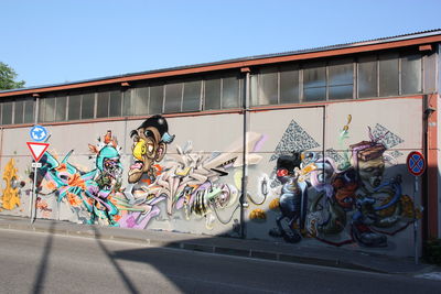 View of graffiti on building