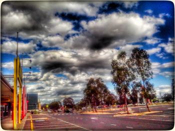 Road against cloudy sky