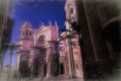 Low angle view of cathedral against sky in city