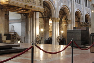 Interior of illuminated building