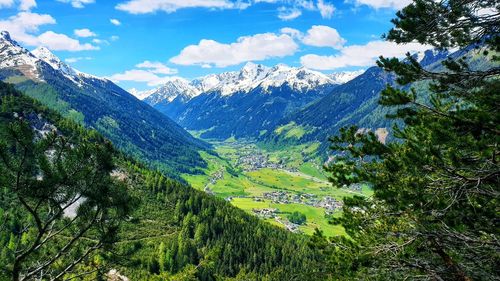 Scenic view of mountains against sky