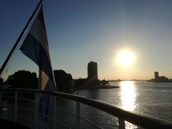 Suspension bridge over river