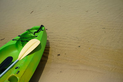 High angle view of leaf on beach