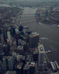 High angle view of buildings in city