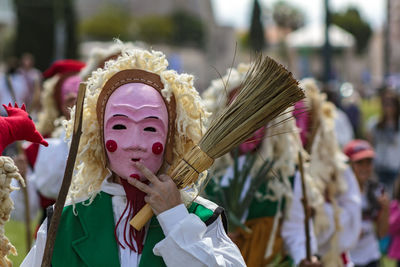 Portrait of man wearing mask during carnival