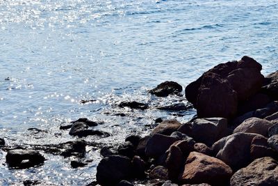 Rocks in sea