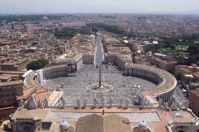 Aerial view of st peter basilica in city