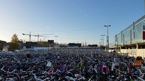 Overcrowded bicycle parking