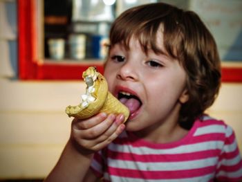 Girl holding ice cream