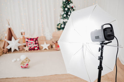 High angle view of electric lamp