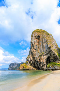 Turquoise crystal clear sea water at phra nang beach, krabi, thailand