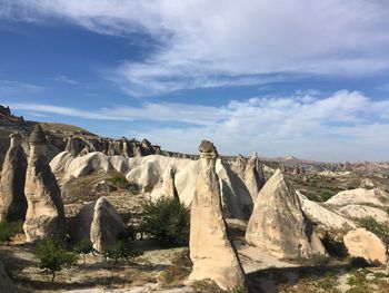 Panoramic view of rock formations against sky