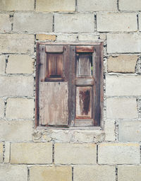 Closed door of building