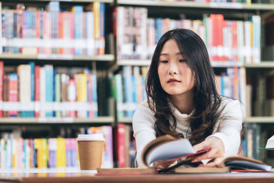 Portrait of girl in book