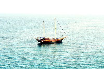 Boats sailing in sea