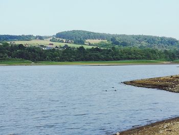 Scenic view of river against clear sky